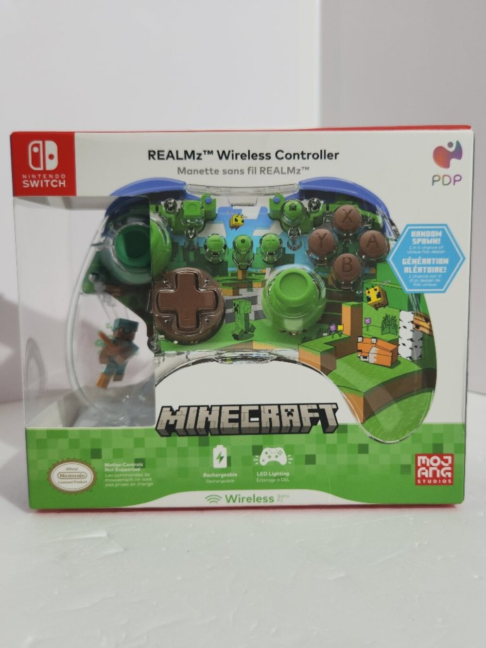 PDP REALMz Wireless Controller for Nintendo Switch Minecraft Forest Biome